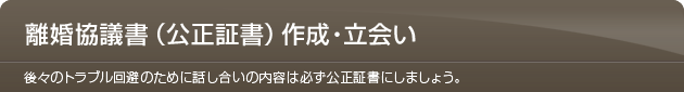 離婚協議書（公正証書）作成・立会い